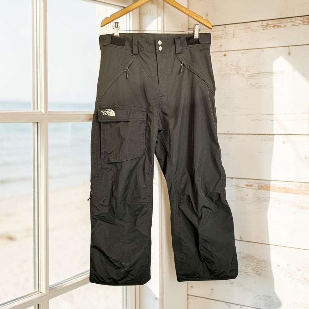 The North Face HyVent Snow Pants M Baggy Black Nylon Cargo Ski Snowboard